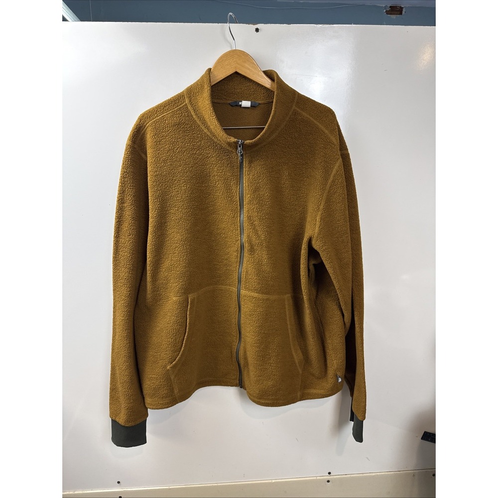 REI Mens Full Zip brown Performance Fleece Size XXL Outdoor Hiking Comfort Warm